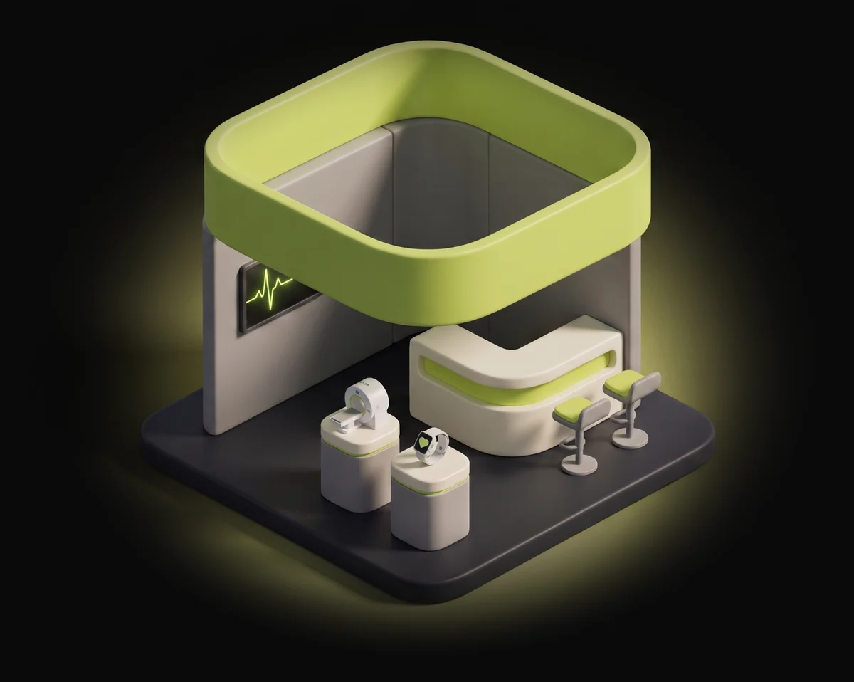 Isometric 3D INAHEF exhibition booth